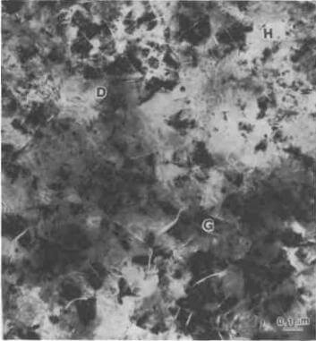 bright-feild image of graphitized phenolic resin containing carbon-black particles
