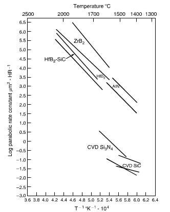 Oxidation characteristics of high temperature ceramics