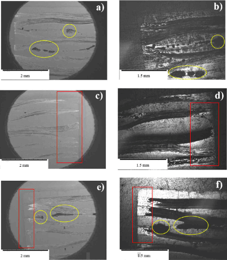 SEM micrograph showing the edge of CC composite test specimens.