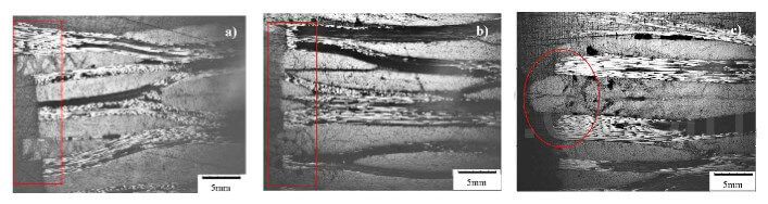 optical micrograph of polished 2D CC composite